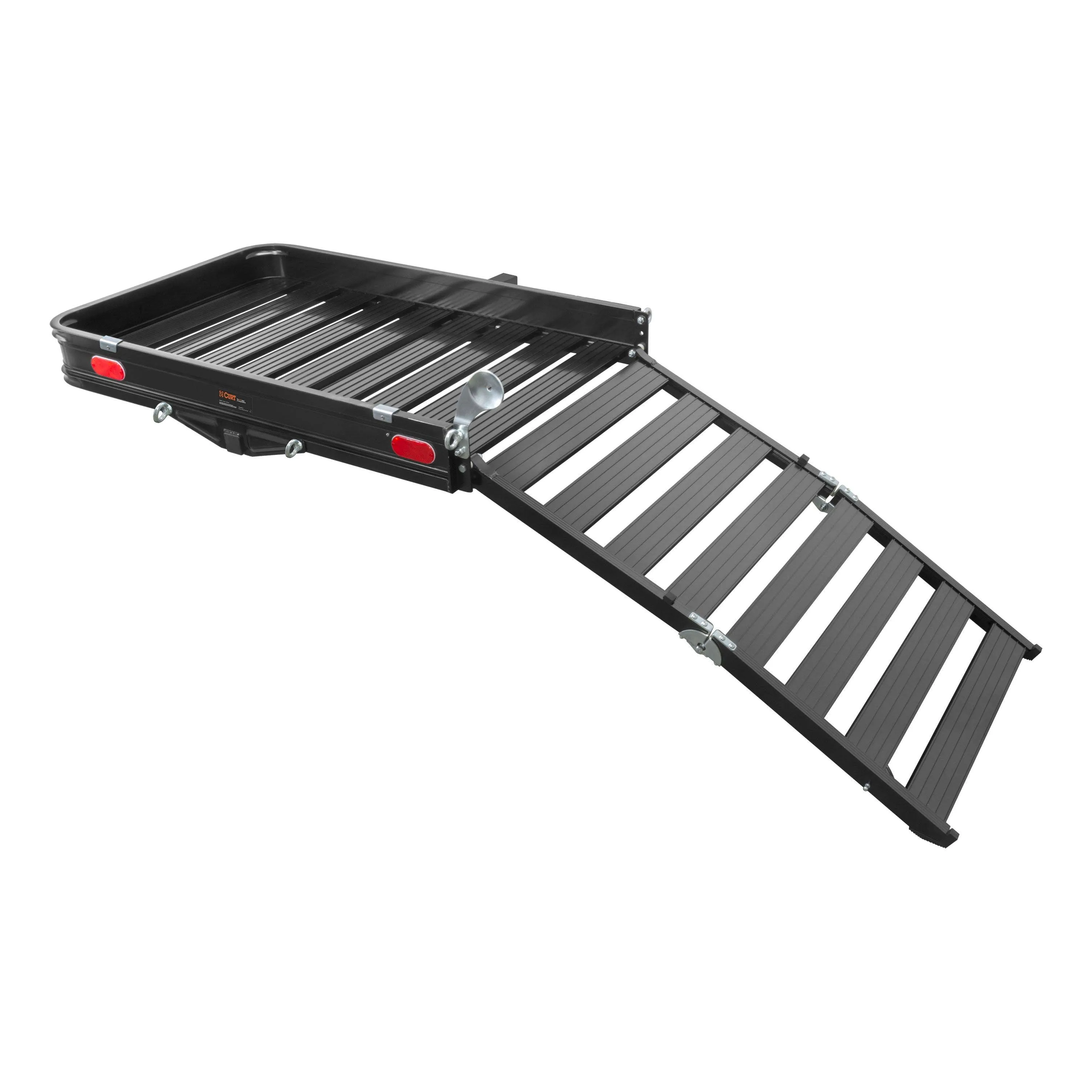 Curt 50" x 30-1/2" Aluminum Hitch Cargo Carrier with Ramp