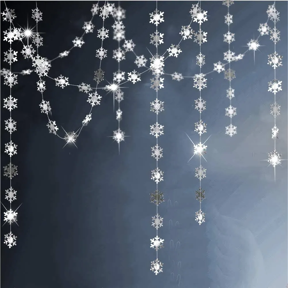 Cheerland Silver Snowflake Garland for Winter Wonderland/Onederland Party ...