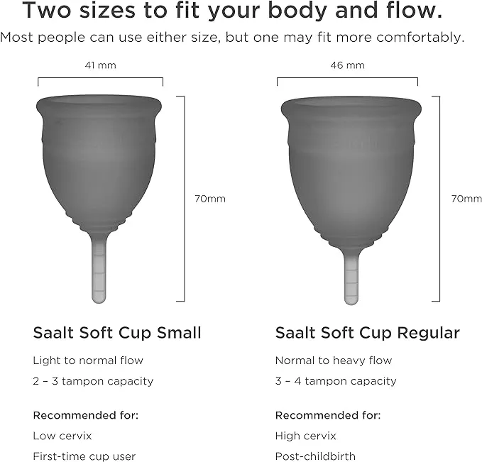 Saalt Soft Menstrual Cup - Grey - Regular