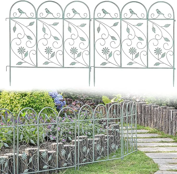 Sungmor 25in x 8ft Metal Garden Fence Border