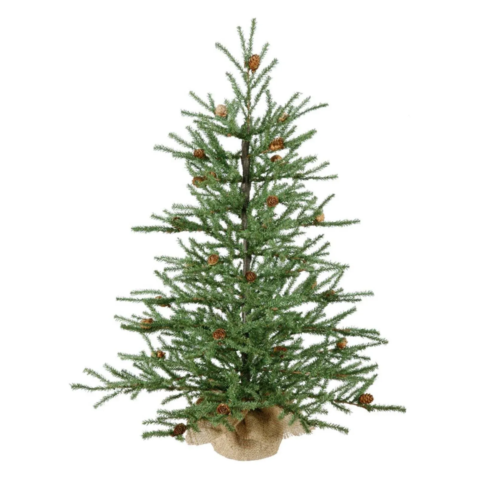 36 in. Carmel Pine with Cones Burlap Base