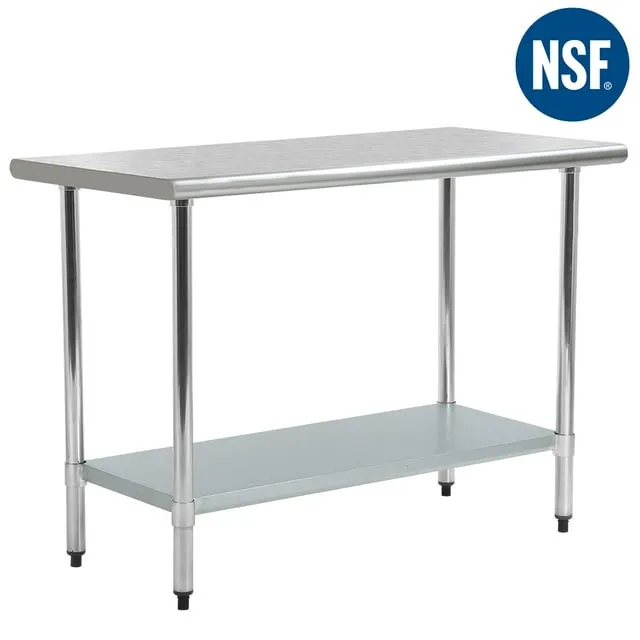 Stainless Steel Work Table Kitchen Work Table Scratch Resistent Commercial Work Table Metal Table with Adjustable Table Foot