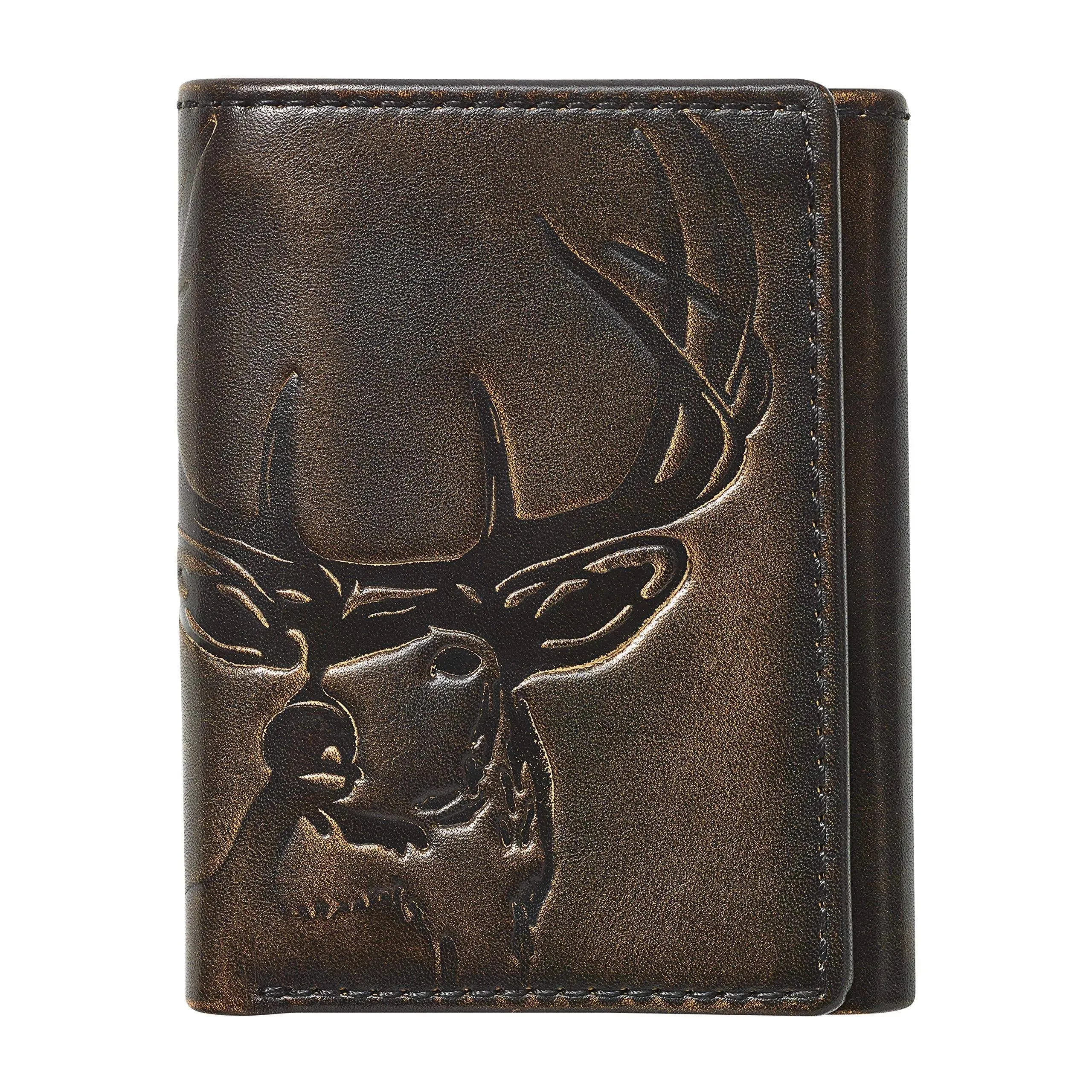 HOJ Co. Deer Trifold-Premium Leather-Hand Burnished Finish-Mens Wallet-Hunter Gift