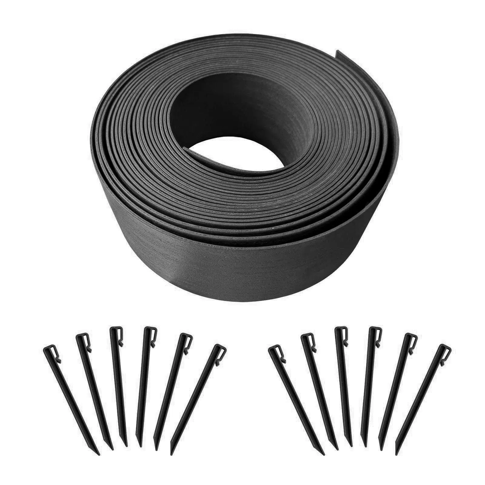 MTB Landscape Edging Coil Kit 4 inch High Terrace Board with 12 10-Inch Spikes,40 ...