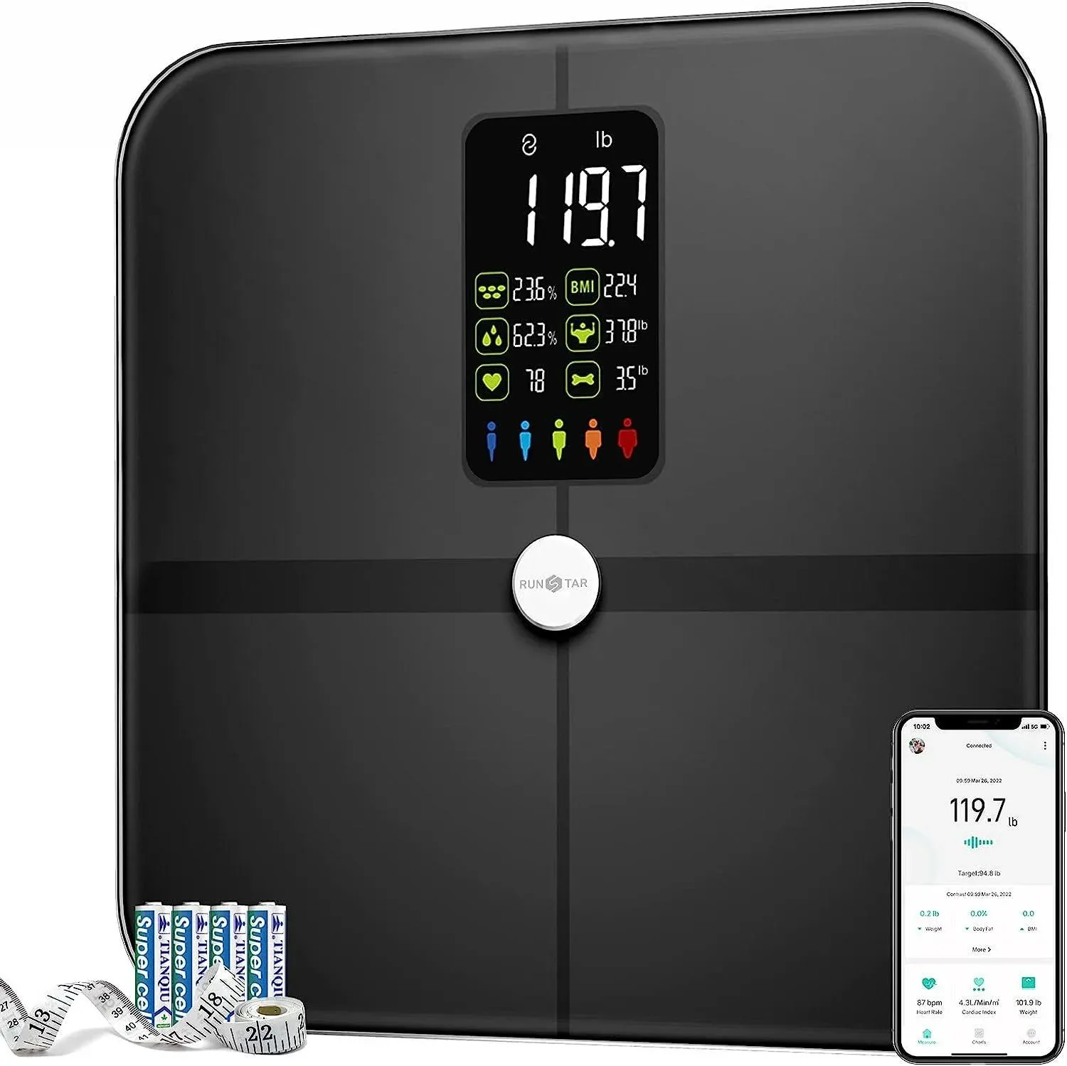 Body Fat Scale, Posture Extra Large Display Digital Bathroom Wireless Weight ...