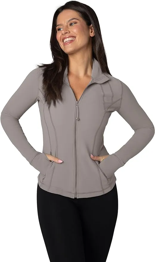 90 Degree By Reflex Women’s Lightweight, Full Zip Running Track Jacket