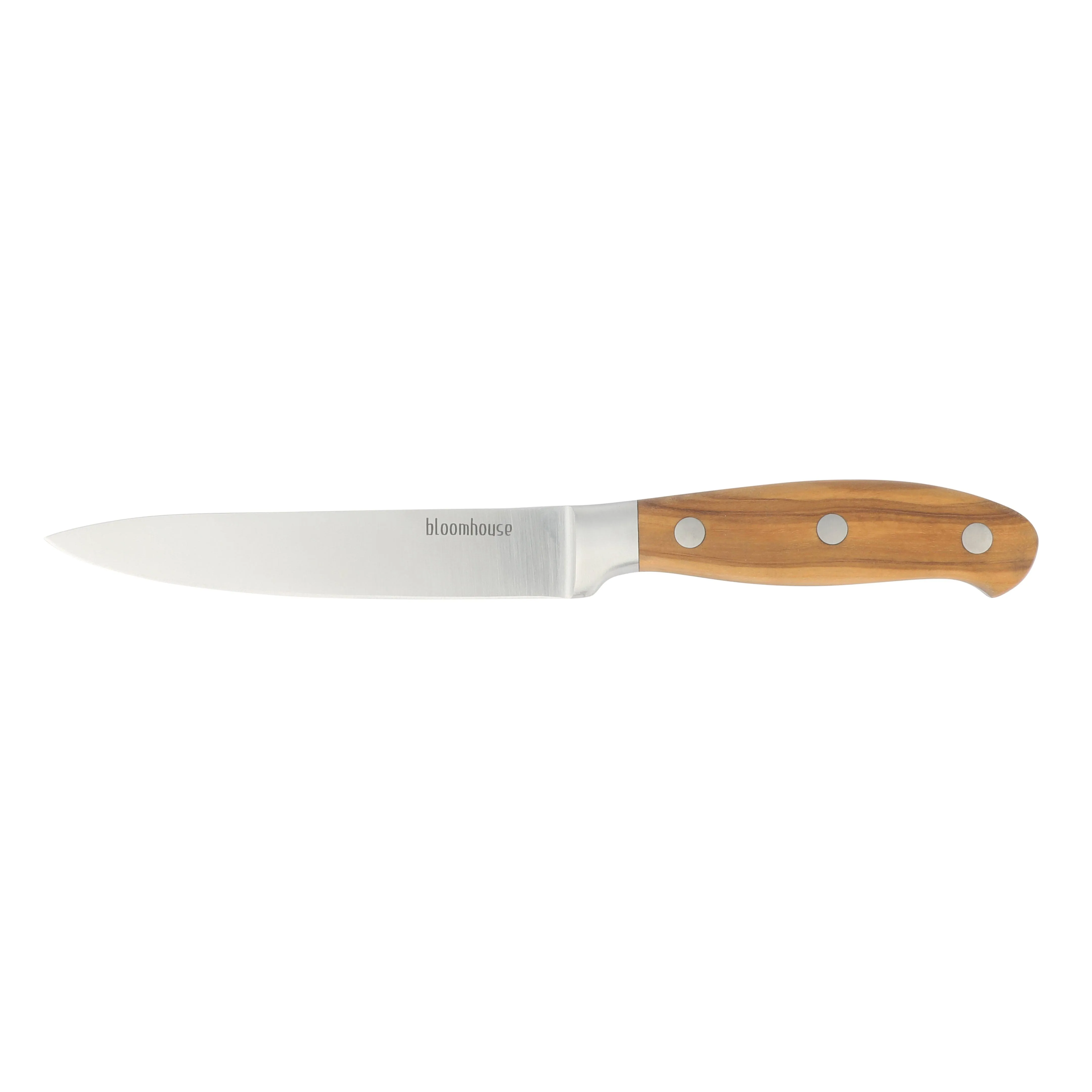 Bloomhouse 5 inch German Steel Utility Boning Knife w/ Olive Wood Forged Handle