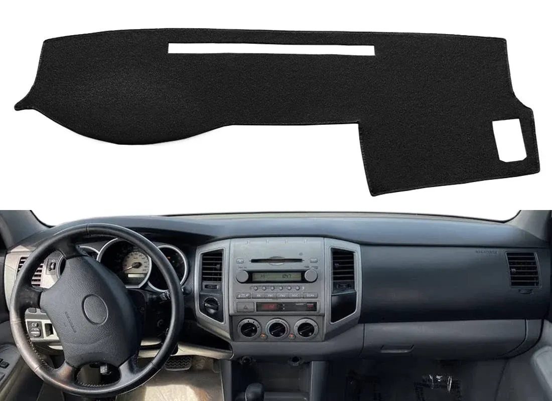 Dash Cover Mat Custom Fit for Toyota Tacoma 2005-2015, Dashboard Cover Pad Carpet Protector (Black) F97