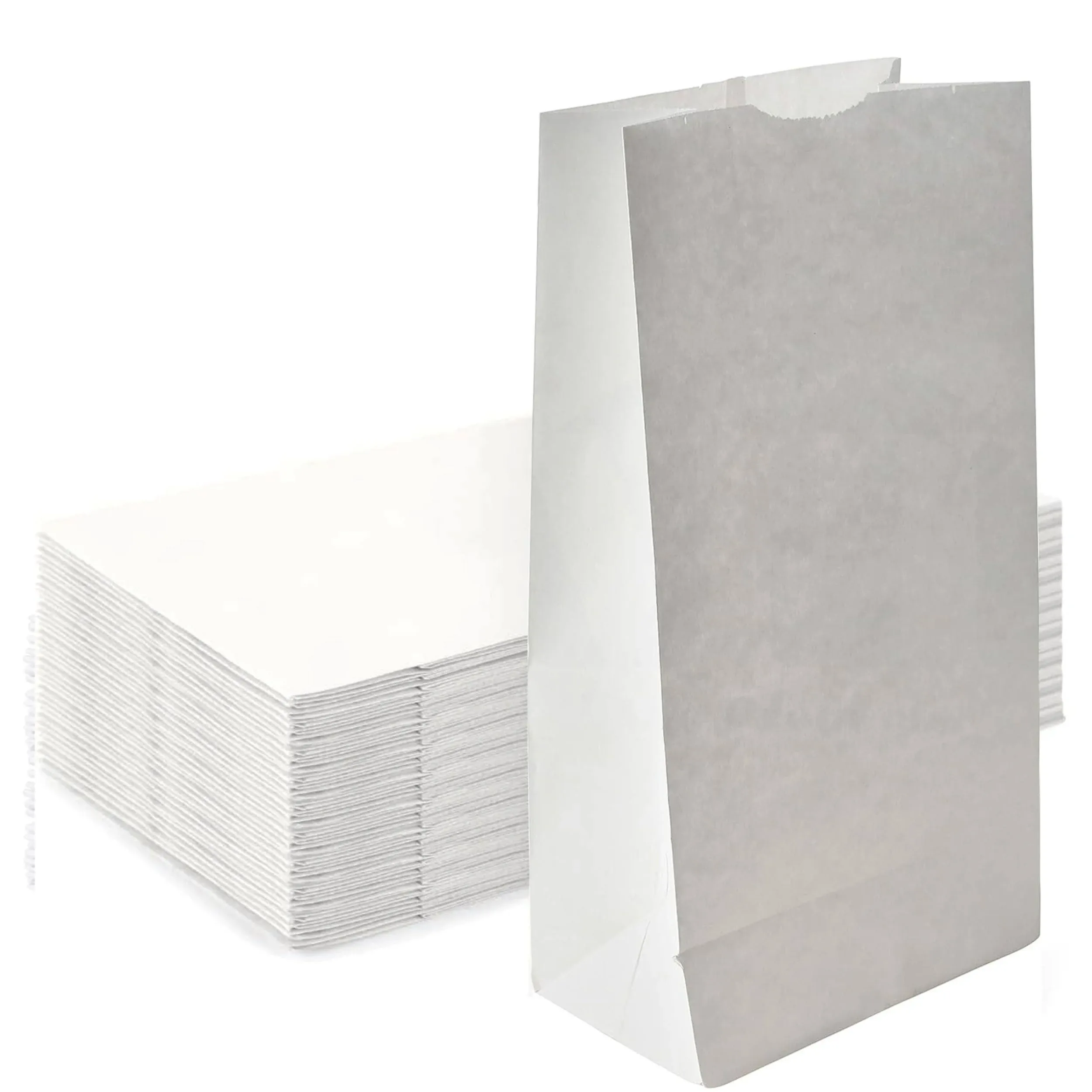 Concession Essentials 4lb White Paper Bags - Pack of 150ct. White Paper Lunch ...