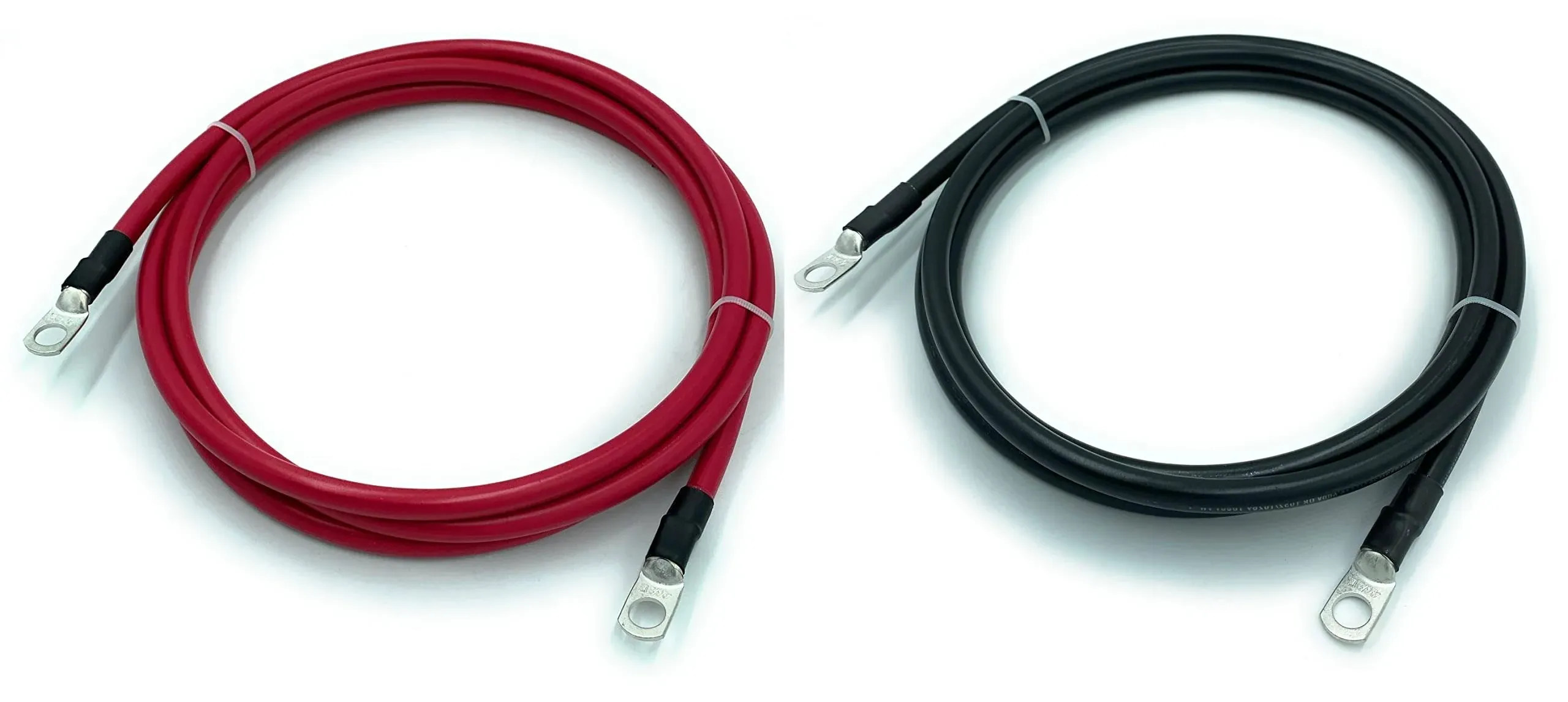 4 Gauge Marine Grade Battery Cables, USCG and ABYC Approved, 1-15ft Lengths, Heavy Duty Tinned Lugs, Fully Assembled and Made in the USA (3ft,Single Black, 3/8” Lugs)