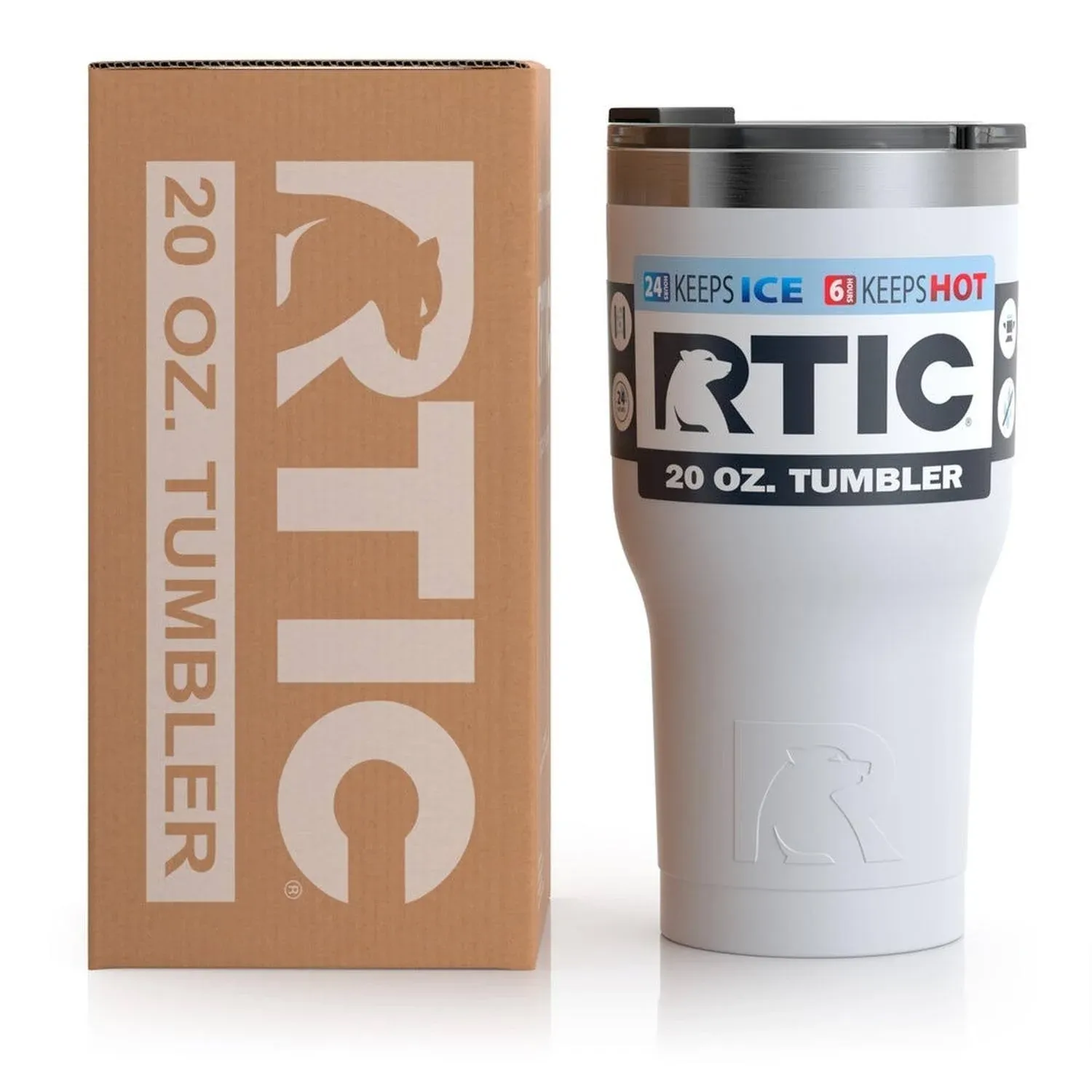 RTIC 20 oz. Vacuum Insulated Stainless Steel Tumbler - Matte White