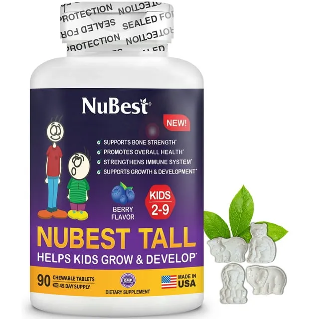 NuBest Tall Kids, Multivitamins, Berry Flavor, Ages 2-9, 90 Chewables 