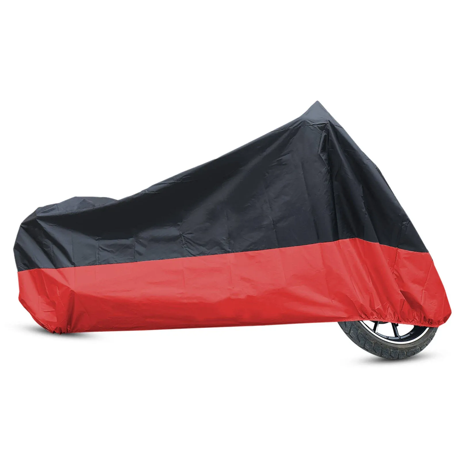 XXL 190T Rain Dust Motorcycle Cover Black+Red Outdoor Waterproof UV Protector