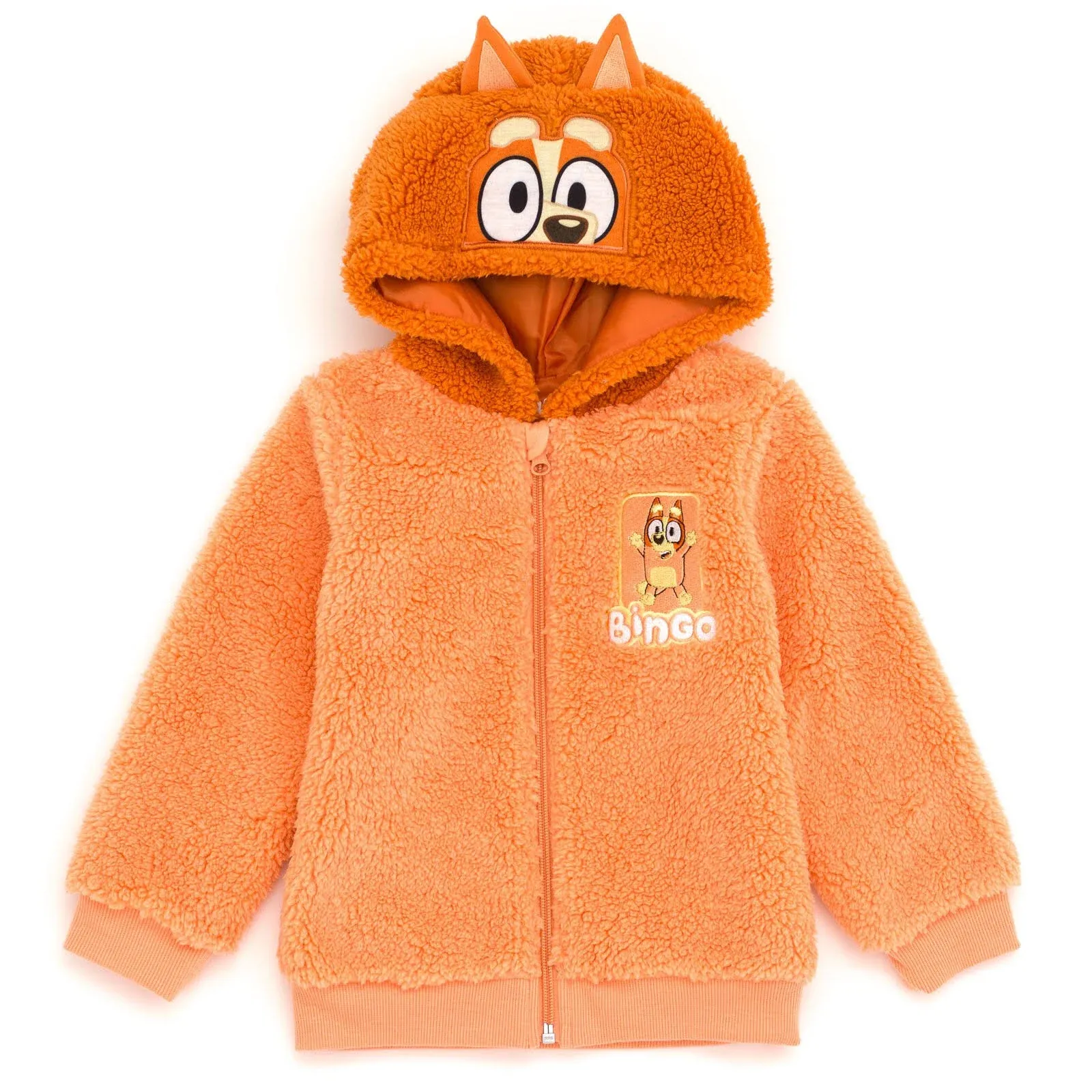 Bluey Bingo Cozy Sherpa Zip Up Cosplay Hoodie | imagikids Baby and Kids Clothing 3T / Orange