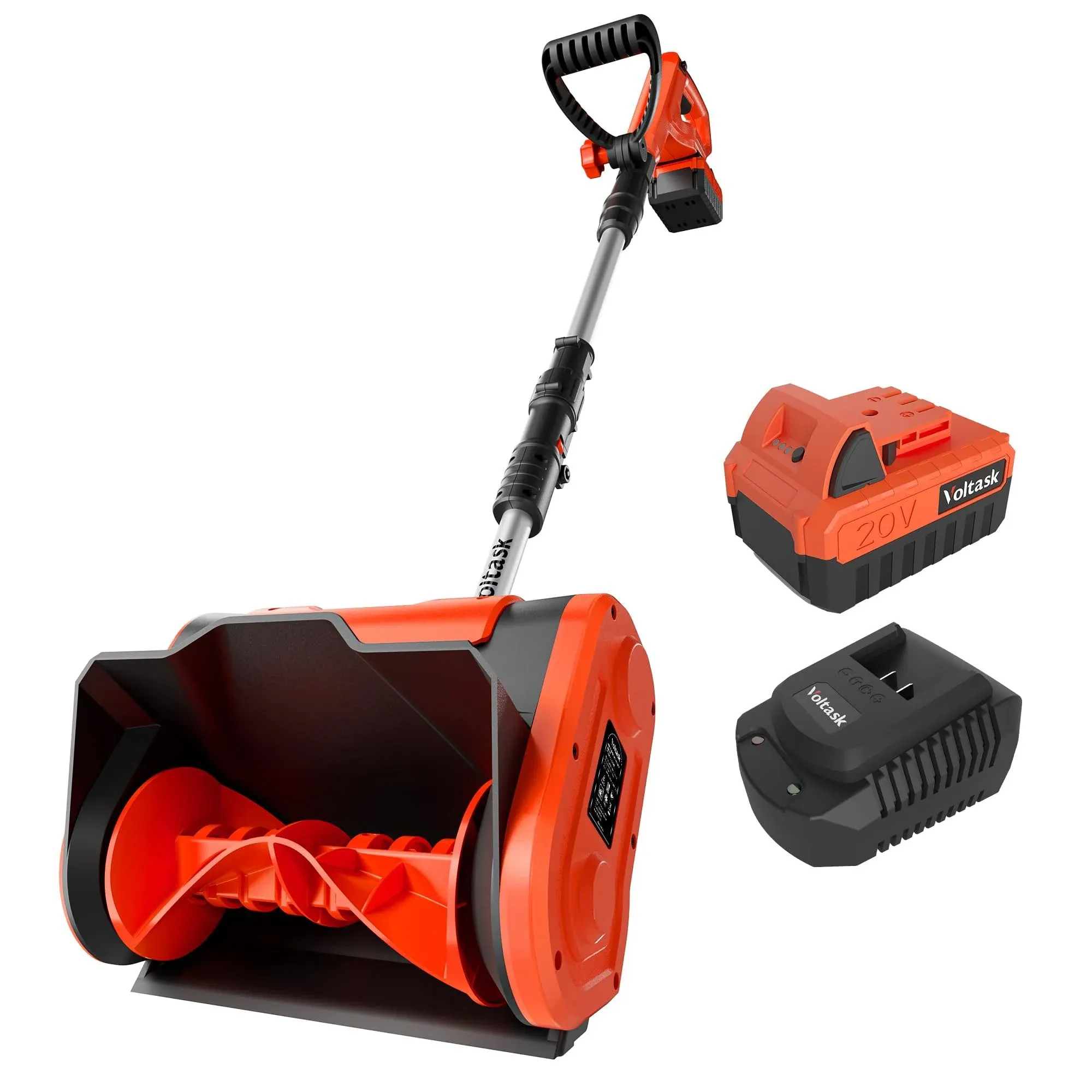 Voltask Cordless Snow Shovel - 20V | 10-Inch | 4-Ah Cordless Snow Blower, Battery ...