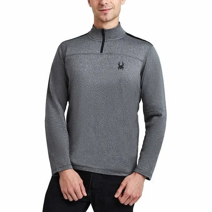 Spyder Active Mens Performance Zip | Grey Heather, Medium, Men's, Gray