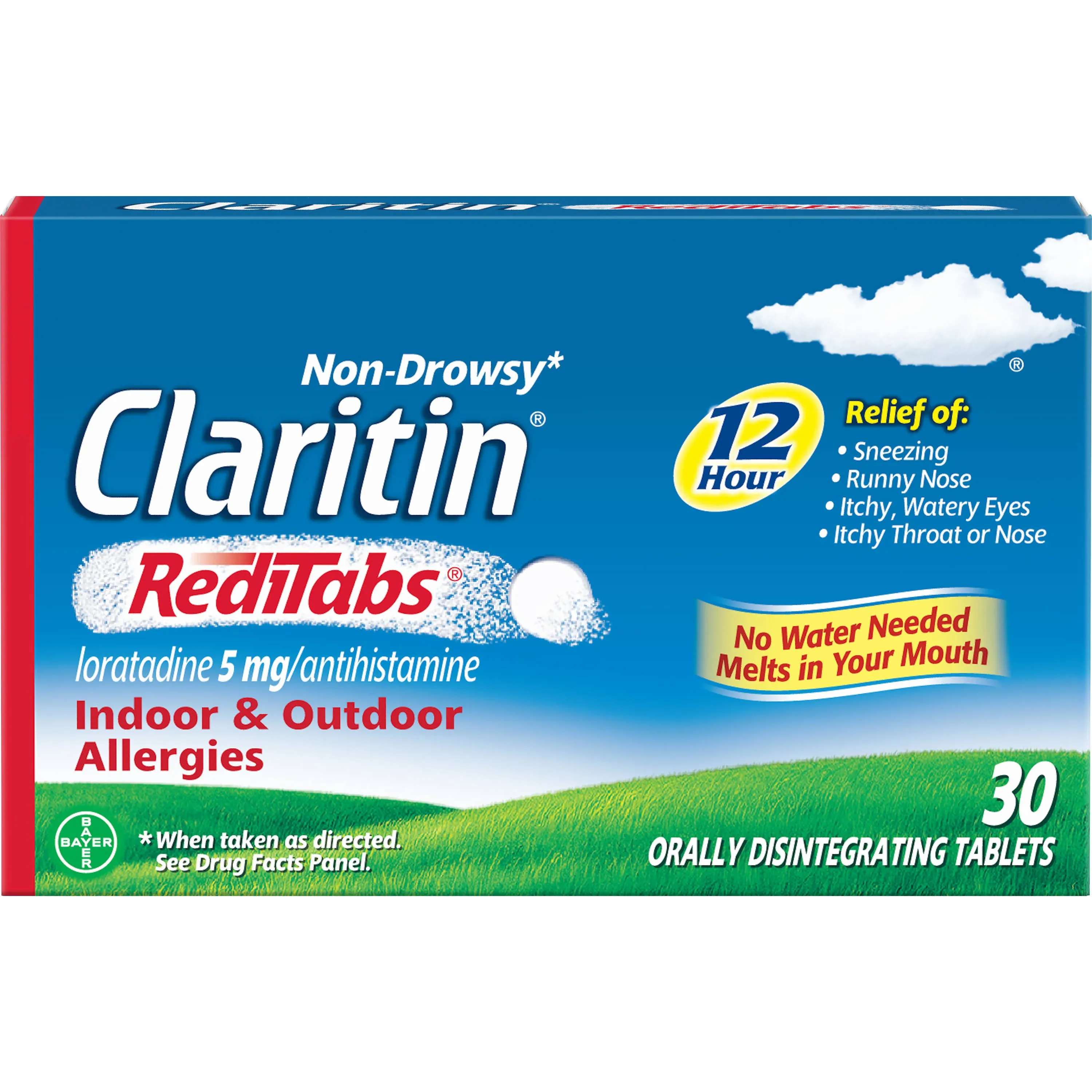 Claritin RediTabs Non-Drowsy Allergy Relief Orally Disintegrating Tablets 30 ct Box