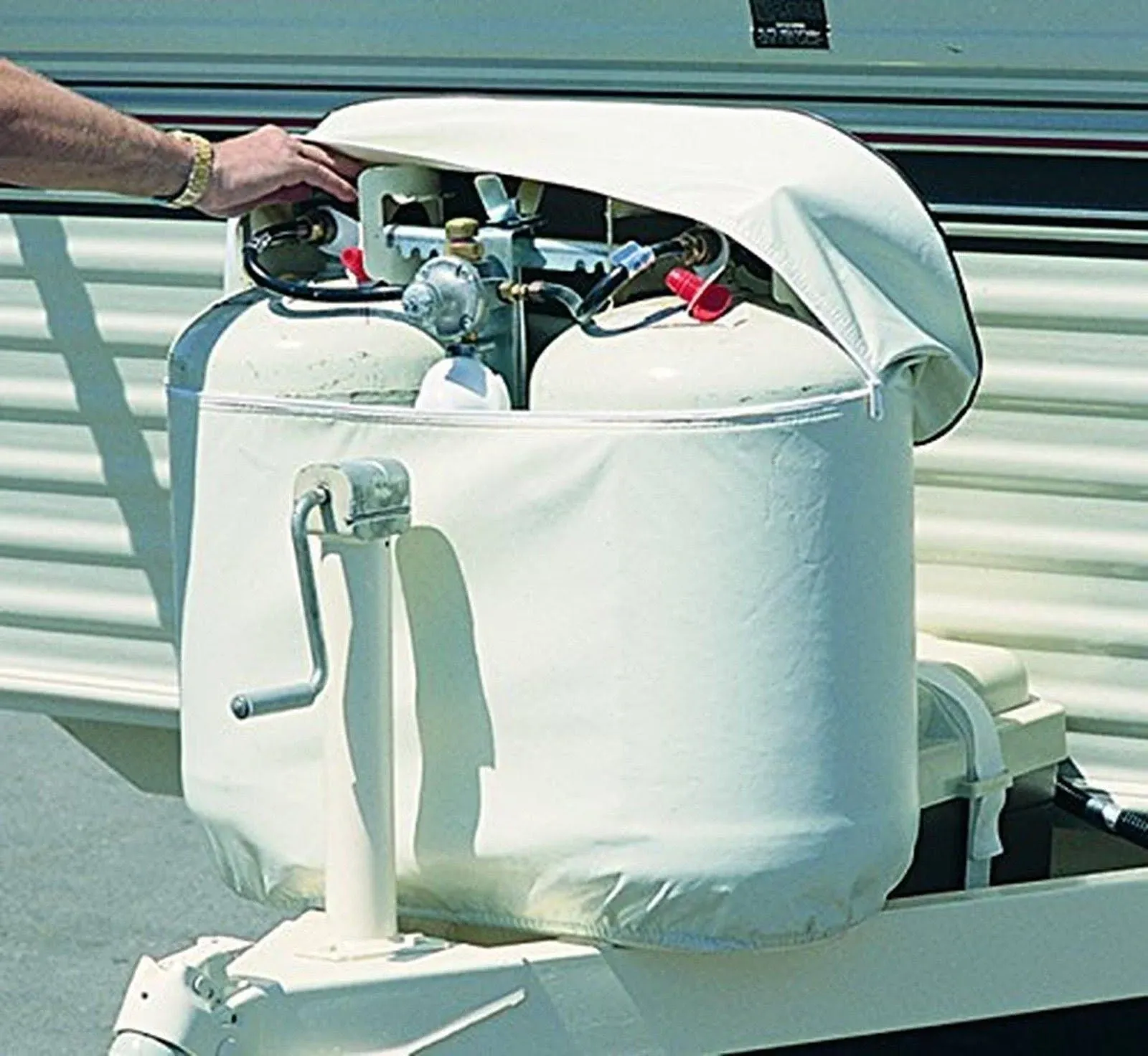 Propane Tank Cover; For Dual 40 Pound - 10 Gallon Tank While Mounted