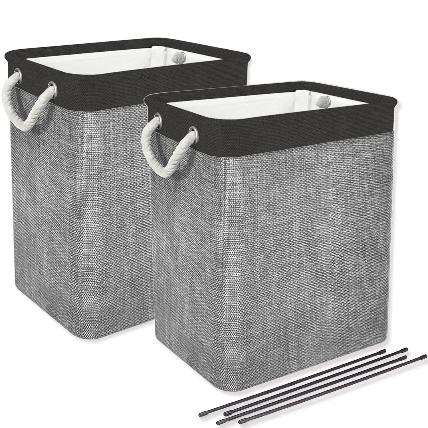 DYD 2pack Laundry Basket with Handles & Brackets Small/Large/Tall Hamper for Kid Girl Collapsible Washing Bin Built-in Lining for Bedroom Dorm Toy Clothing Storage