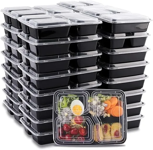 LIYH 50pcs Meal Prep Container 1 Compartment,45oz Food Storage Containers with Lids,Bento Box,Reusable BPA Free Lunch Boxes,Microwave Dishwasher Safe.