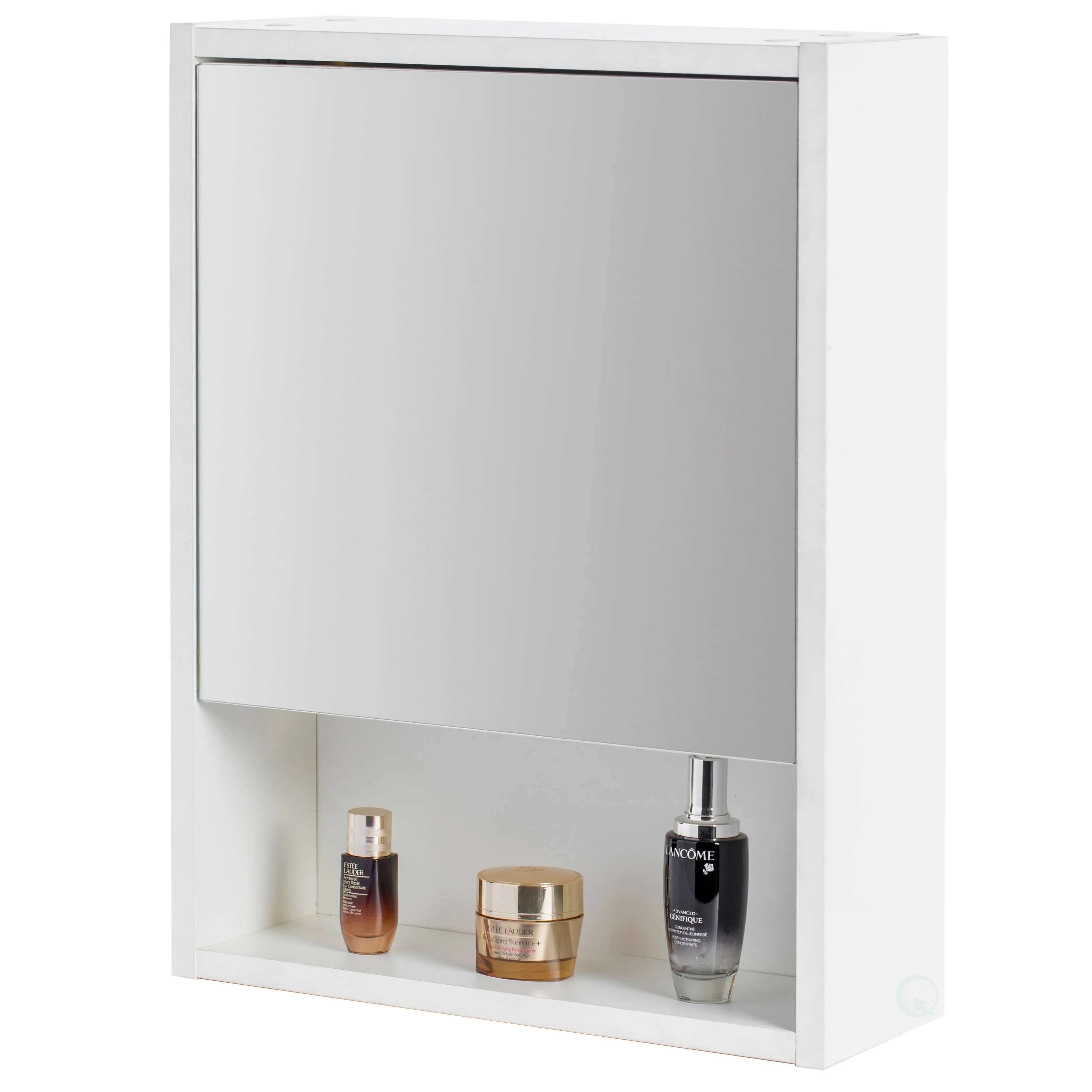 White Wall Mounted Bathroom Storage Cabinet, Mirrored Vanity Medicine Chest With