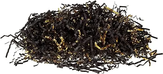 Crinkle Cut Paper Shred Filler (1/2 LB) for Gifts ,Shredded paper for Gift Box Packaging, Wrapping & Basket Filling （Blue & Gold）