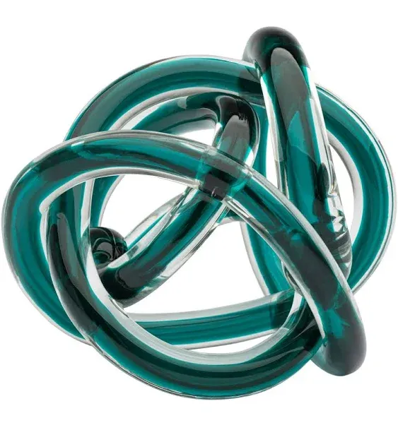 Teal Glass Knot Decor Ball