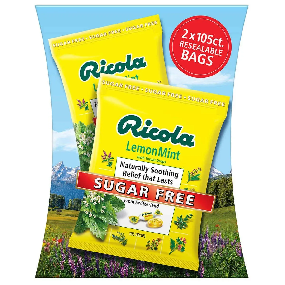 Ricola Cough Drops Sugar Free Lemon Mint