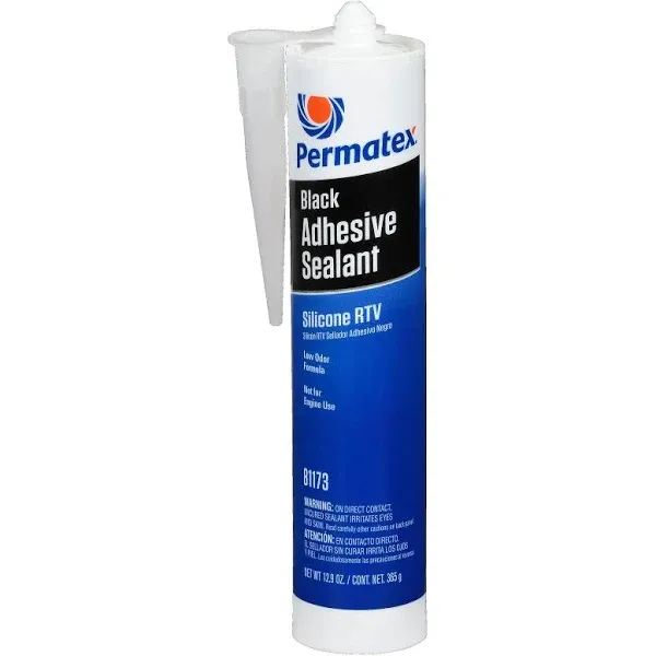 Permatex 81173-12PK Black Silicone Adhesive Sealant, 12.9 oz. (Pack of 12)