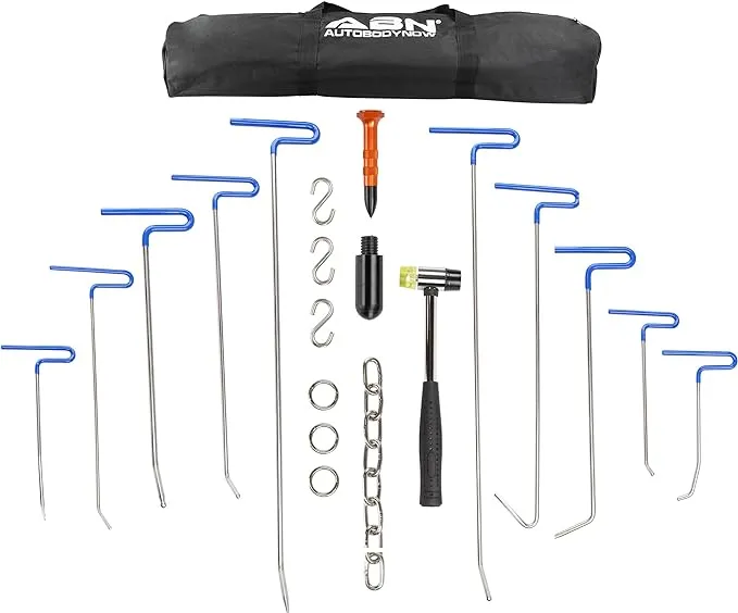 ABN Paintless Dent Repair Rods with Tips - 20pc Body Repair Dent Removal Tools