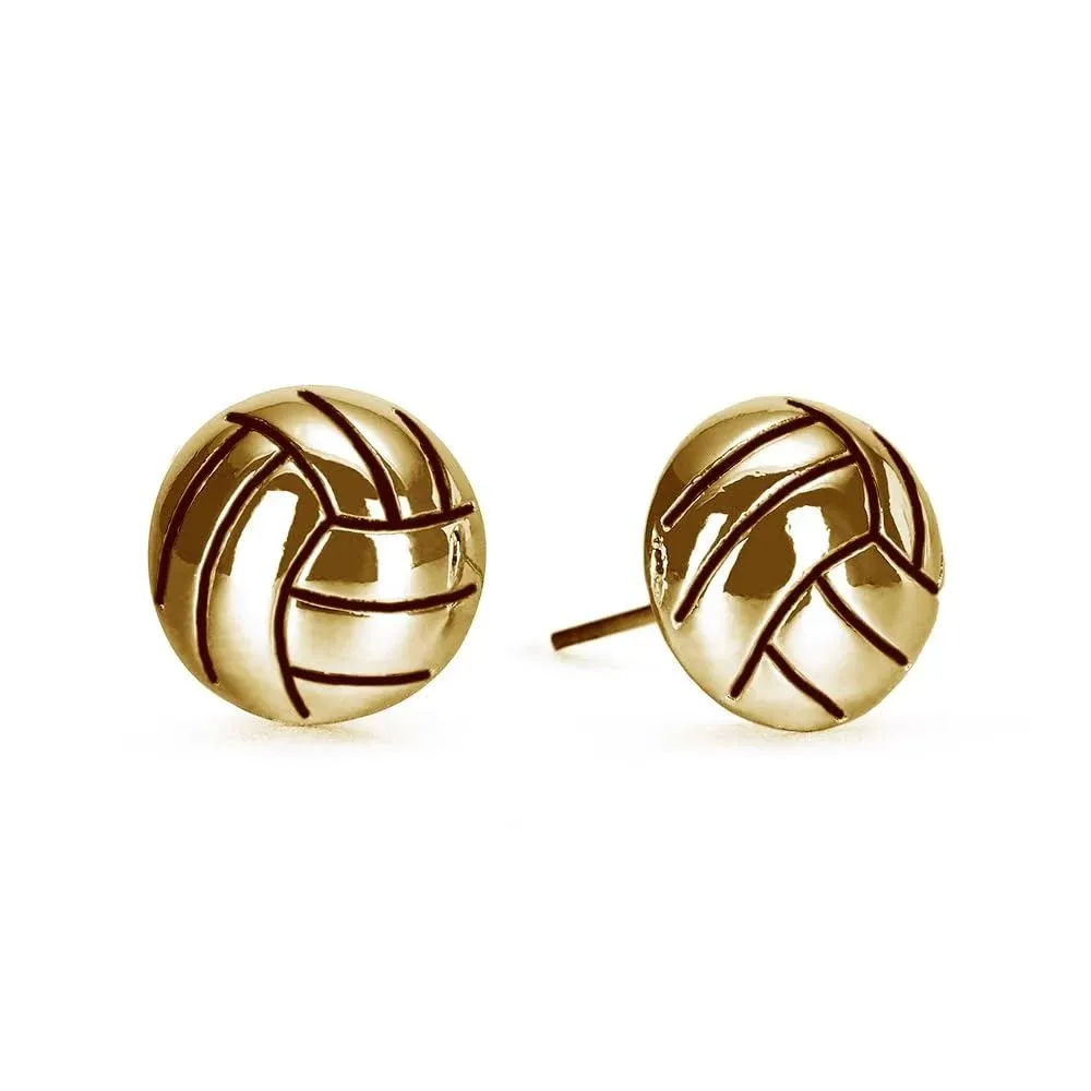 GIMMEDAT  Volleyball Post Gold Earrings  Volleyball Jewelry  Volleyball Mom  Volleyball Girl  Volleyball Team  Volleyball Gift