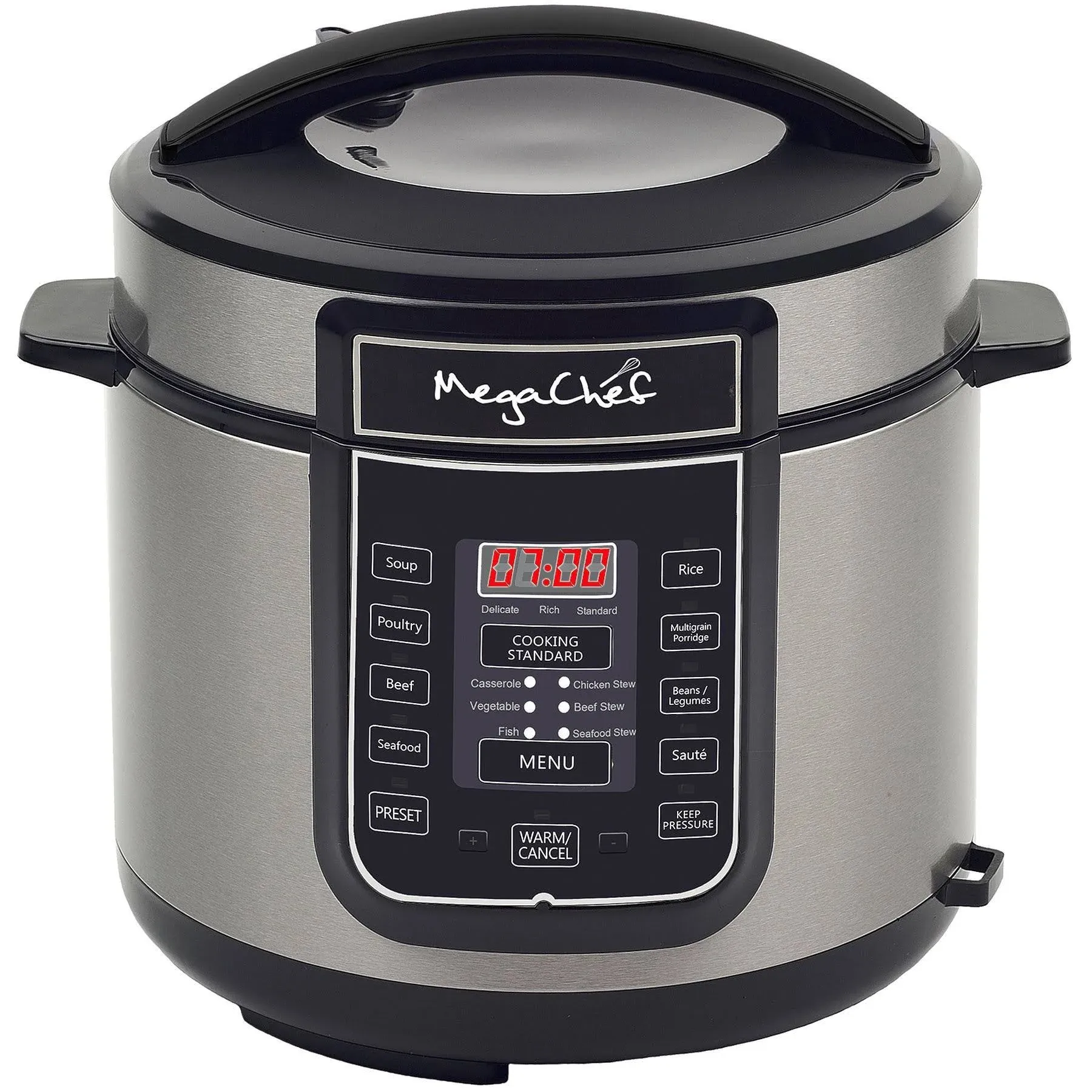 Megachef Digital Pressure Cooker, Silver, 6 quart