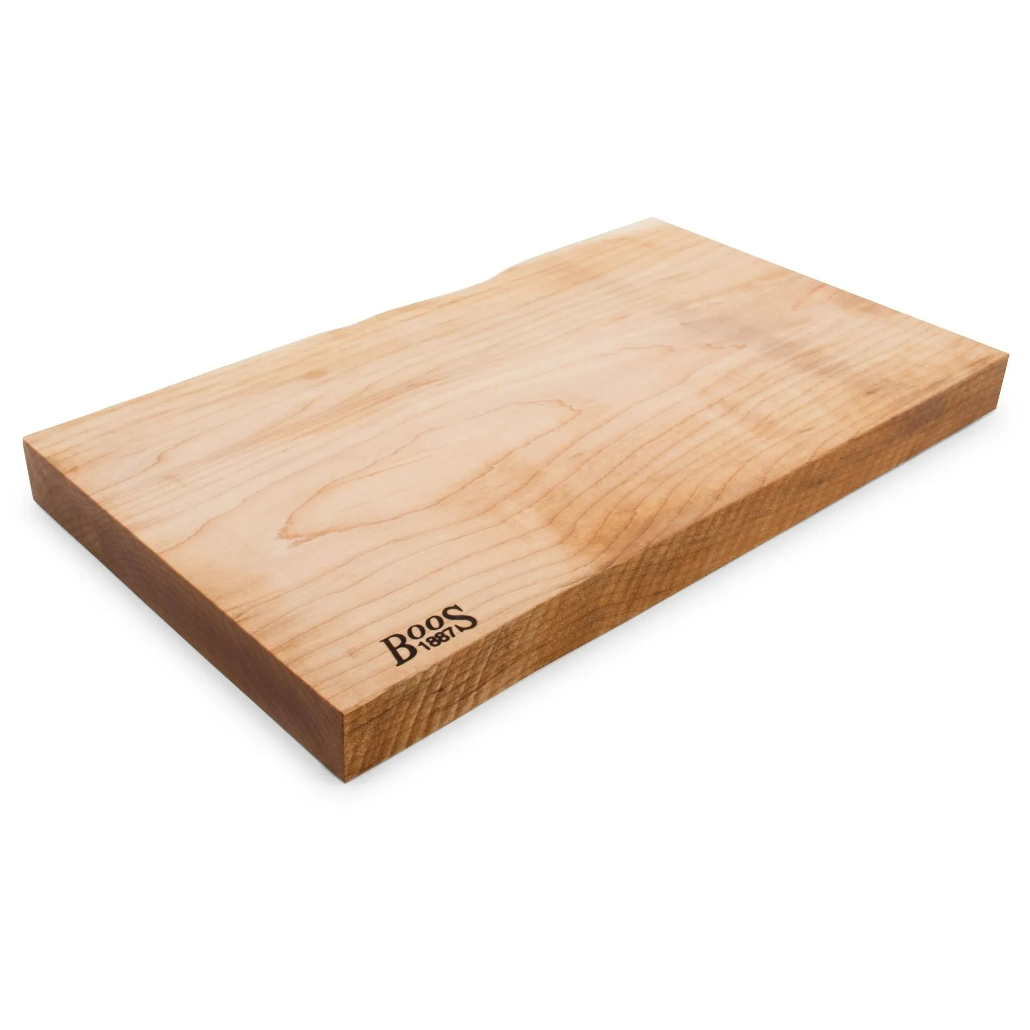 John Boos 17" x 12" Rustic Edge Cutting Board - Maple