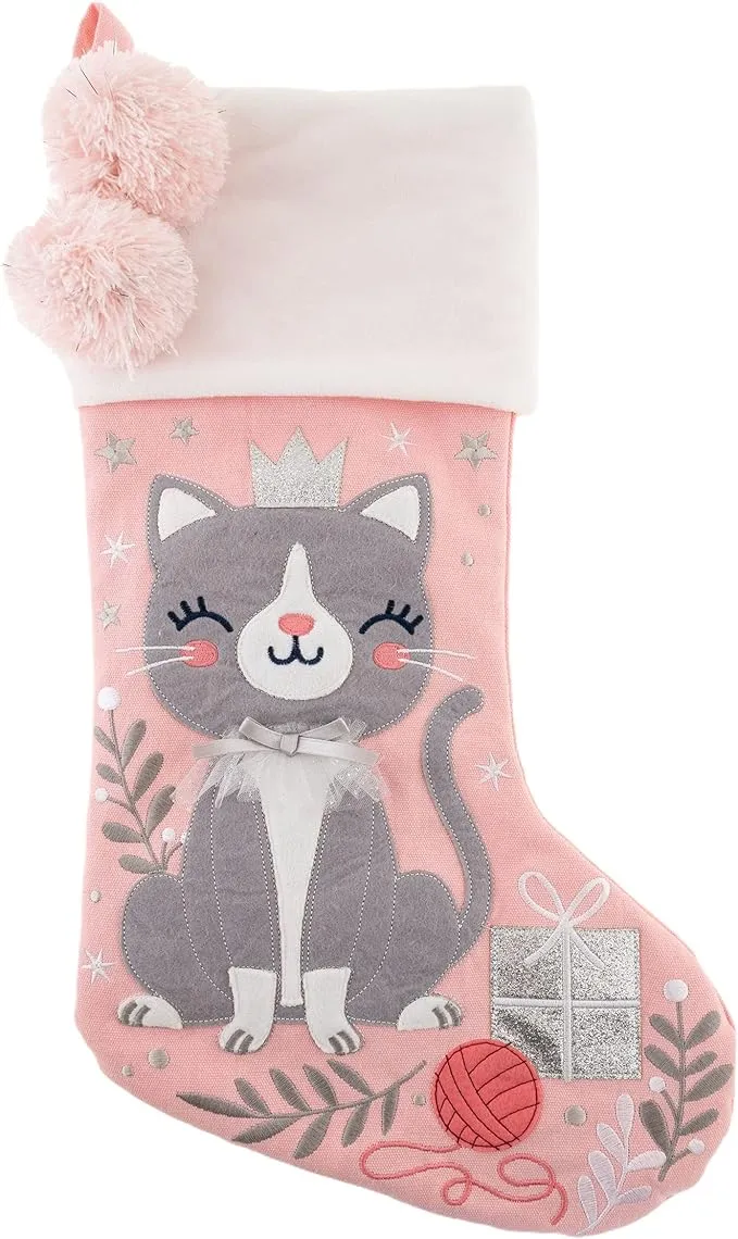 Cat Embroidered Christmas Stocking by Stephen Joseph®