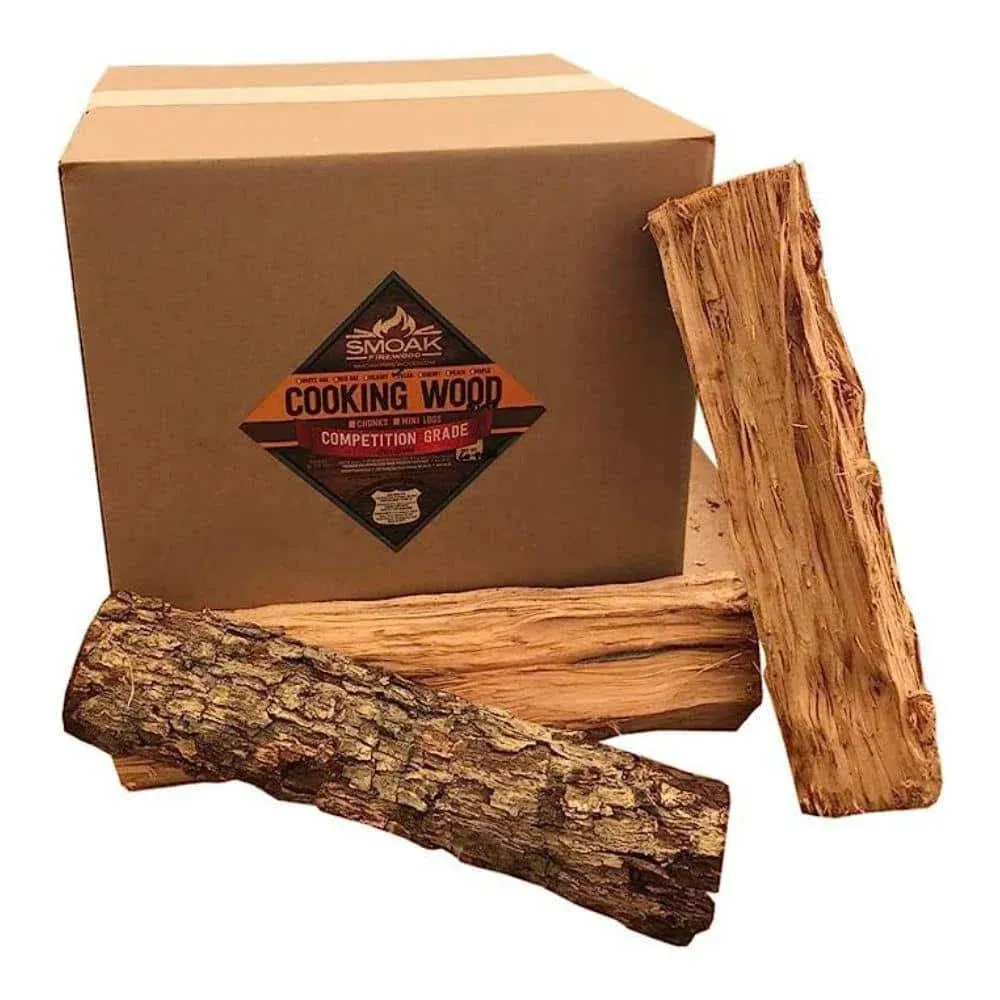 Smoak Firewood 16inch Length Premium Cooking Wood and Firewood Logs – Used for Grills, Smokers, Pizza ovens, stoves, firepits or fireplaces – USDA Certified Kiln Dried (Pecan – 60-70lbs 16inch Wood)