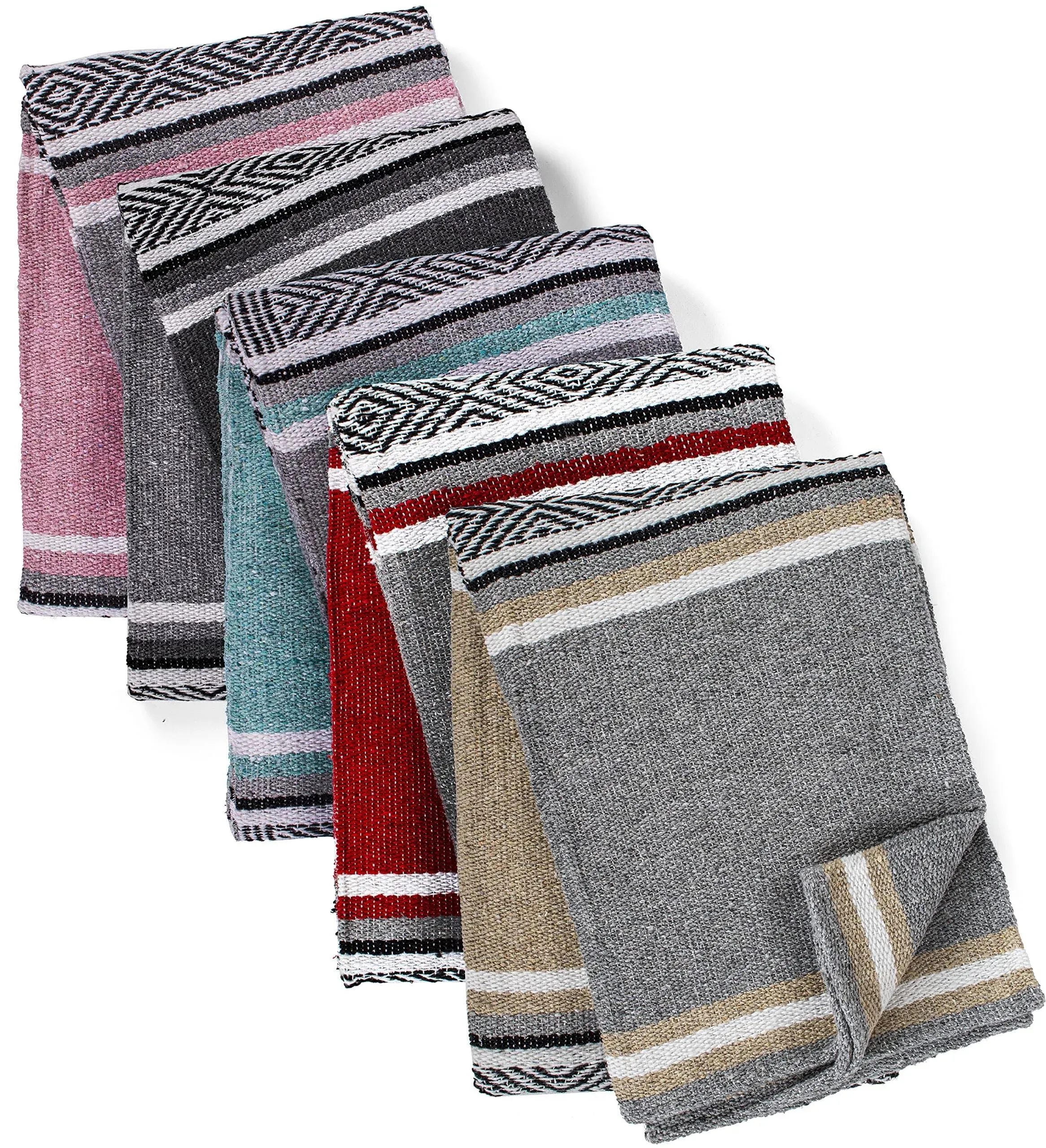 Genuine Mexican Handwoven Blanket, Premium Large Traditional, Assorted Color 