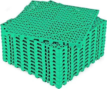 ToLanbbt Modular Interlocking Cushion 12P 11.8" x 11.8" Interlocking Rubber Floor Drain Holes Non-Slip Splicing Drainage Mats for Deck, Shower, Kitchen, Drain Pool, Sauna Bath, Indoor Outdoor (Green)