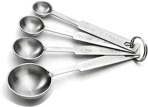 722 Tablecraft 4-Piece Stainless Steel Measuring Spoon