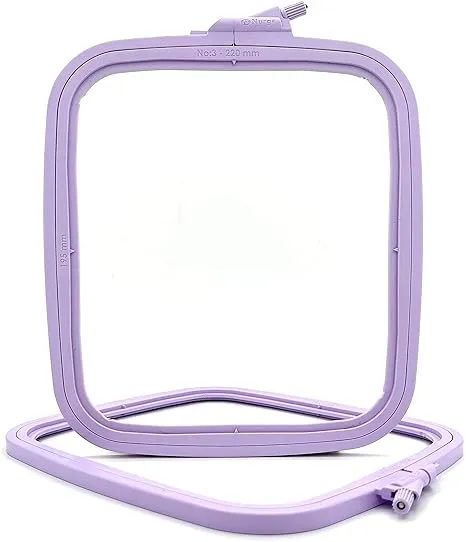 Nurge Lila Plastic Square Embroidery Hoop, Cross Stitch Hoops, Punch LILAC 