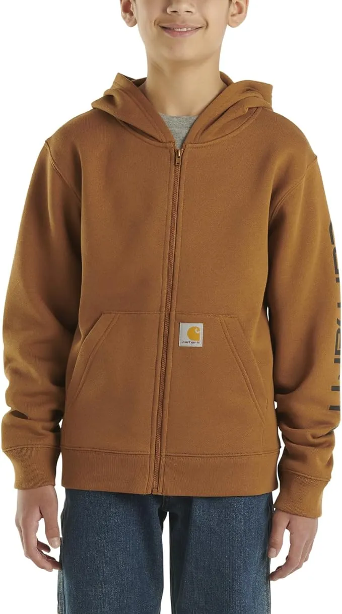 Carhartt Boys' Long-Sleeve Full-Zip Hooded Sweatshirt Hoodie