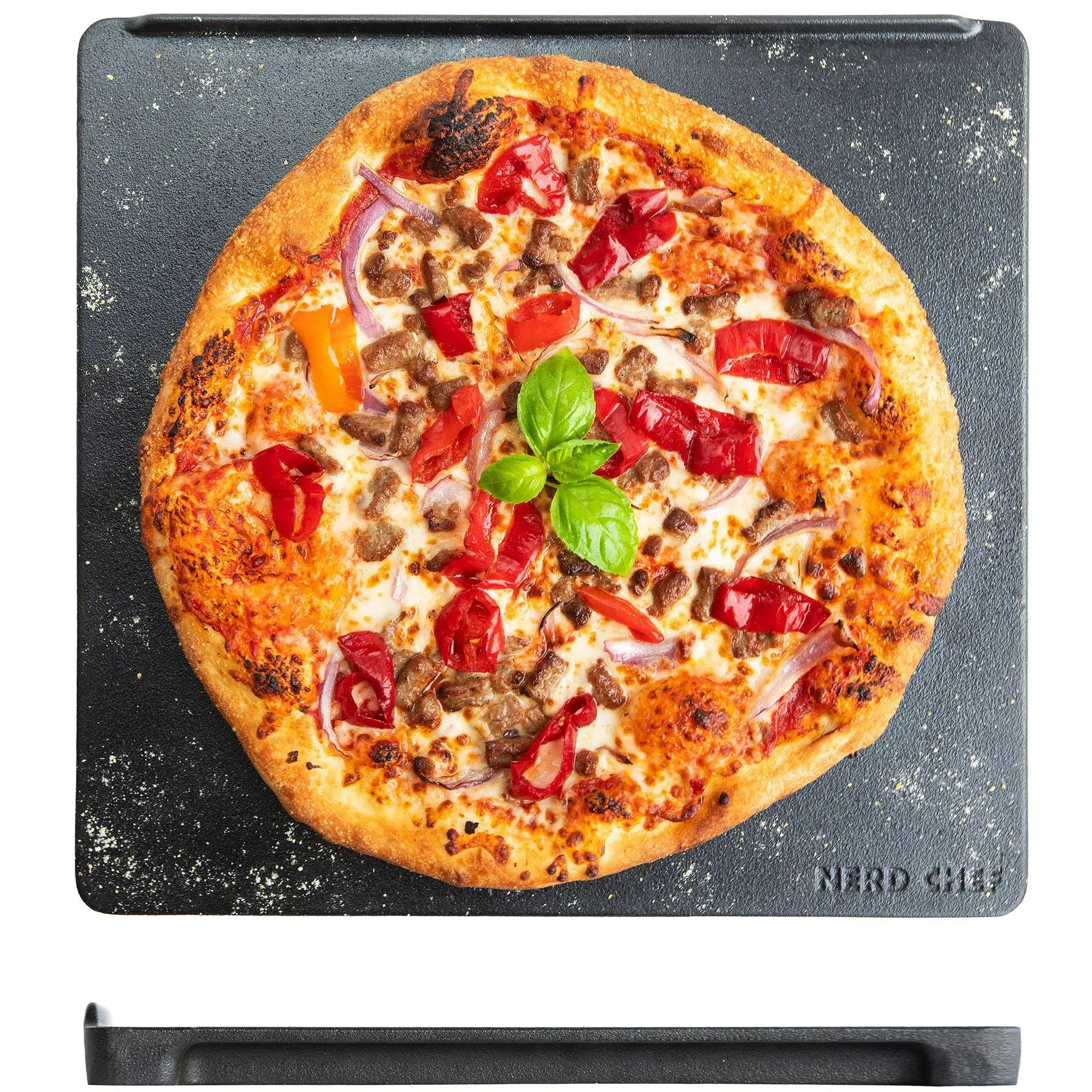 NerdChef Speed Steel - High Performance Pizza Baking Stone | Integrated Backstop ...