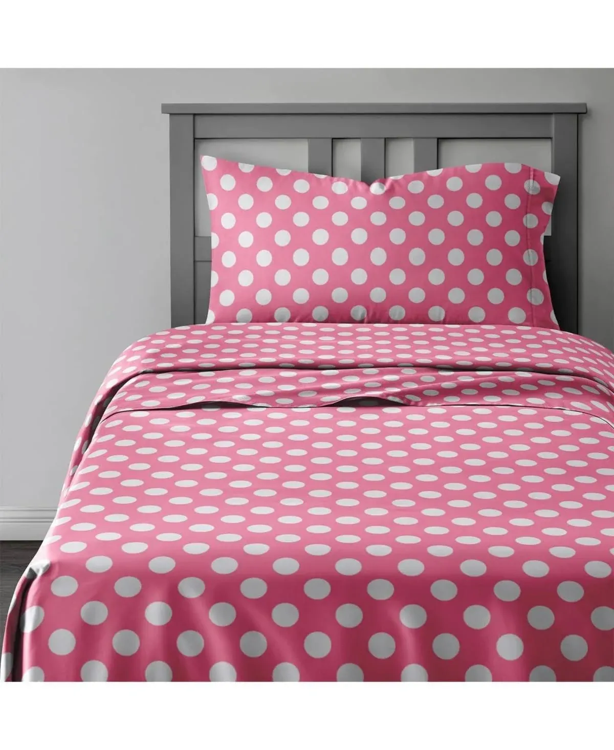 CGK Unlimited Kids 3 Piece Microfiber Sheet Set - Twin - Rose Dots