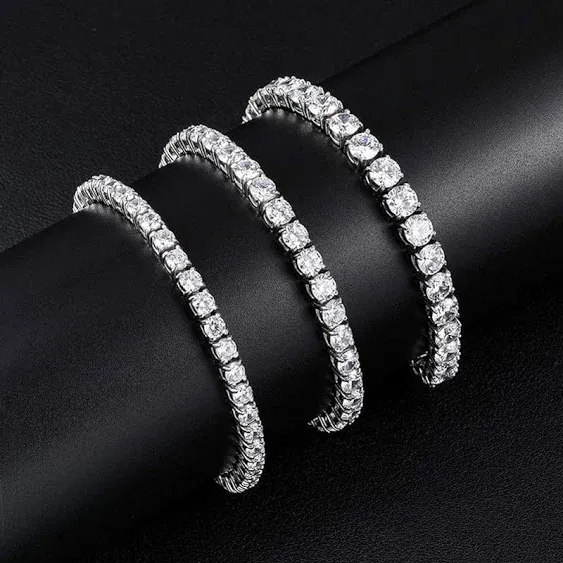 18K White Gold Plated CZ Tennis Bracelet