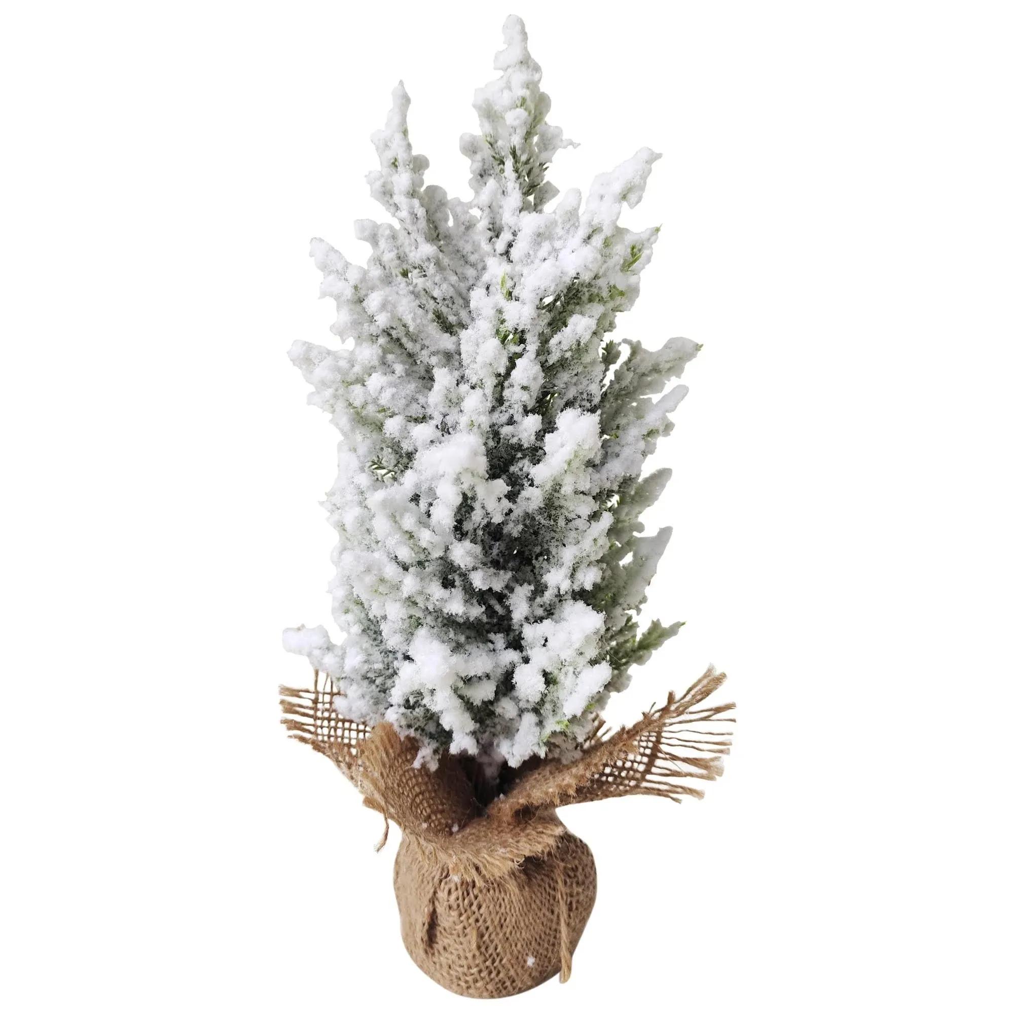 Northlight Heavily Flocked Pine Christmas Tree with Burlap Base