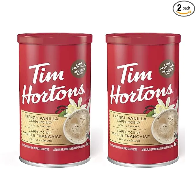 Tim Hortons French Vanilla Cappuccino Flavoured Coffee, Single Serve Keurig K-Cup Pods, 10 Count 