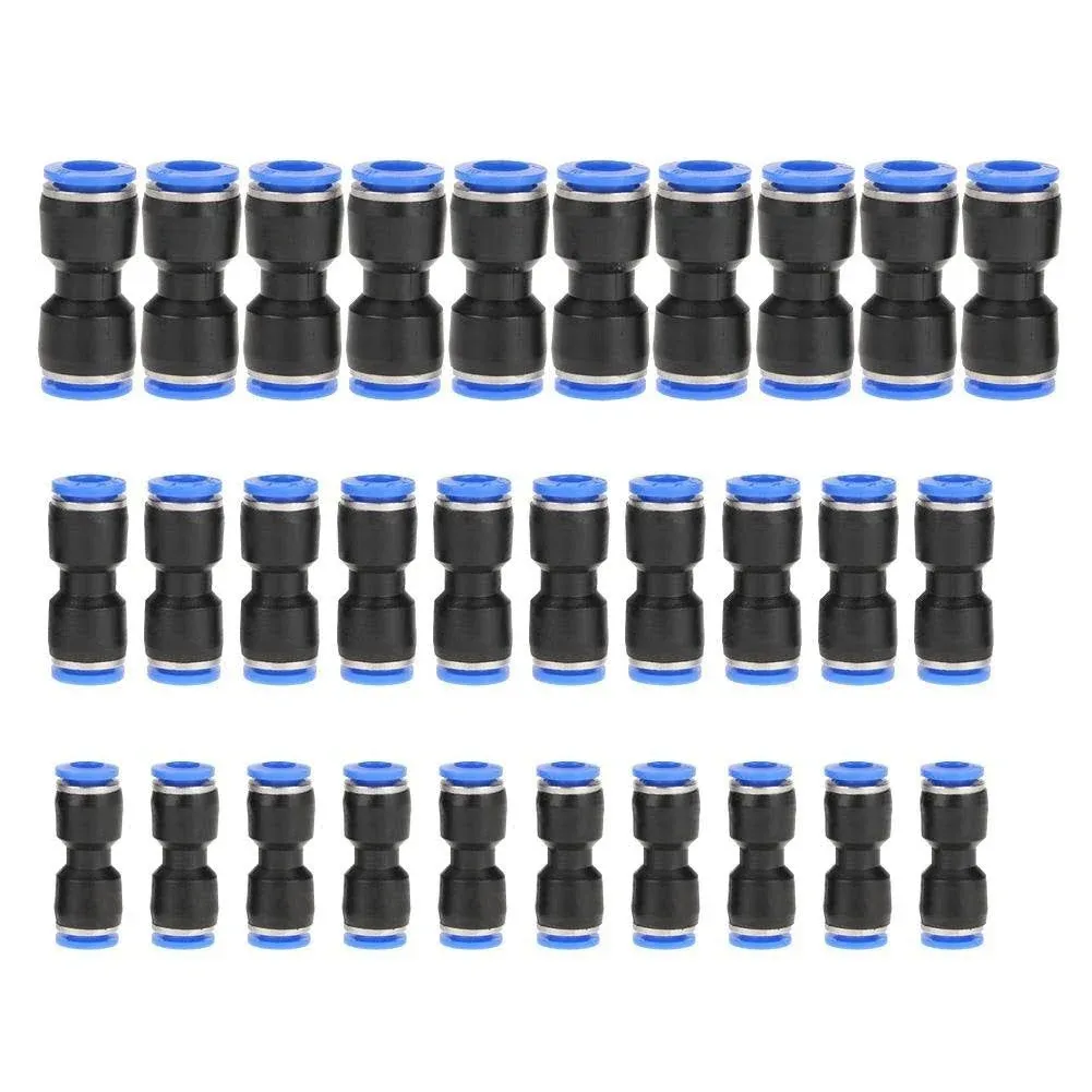 30x Pneumatic Connectors Air Line Fittings Quick Release For Tube 6mm 8mm 10mm