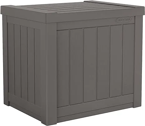 Suncast - 22 Gallon Small Resin Outdoor Patio Storage Deck Box - Stoney