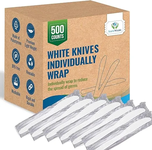 Individually Wrapped Plastic Forks 500 Pcs- White Medium Weight - Ideal for House Party, Backyard BBQ, Picnic, Home, Use.……