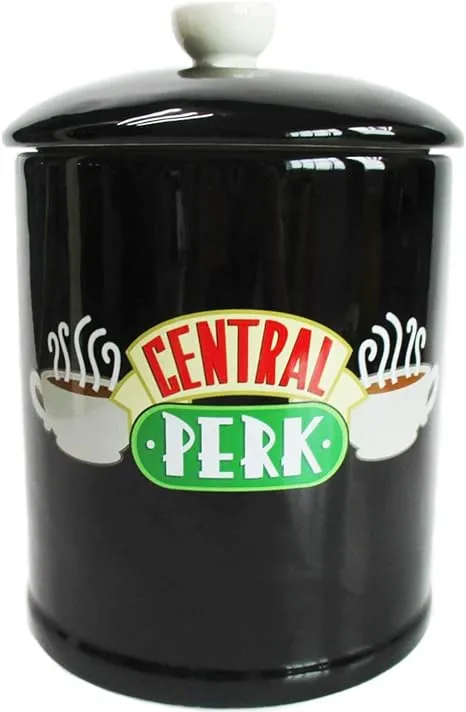 Silver Buffalo Friends Central Perk Logo Large Canister Ceramic Cookie Jar 9.5 (height) x 7 (diameter) inches