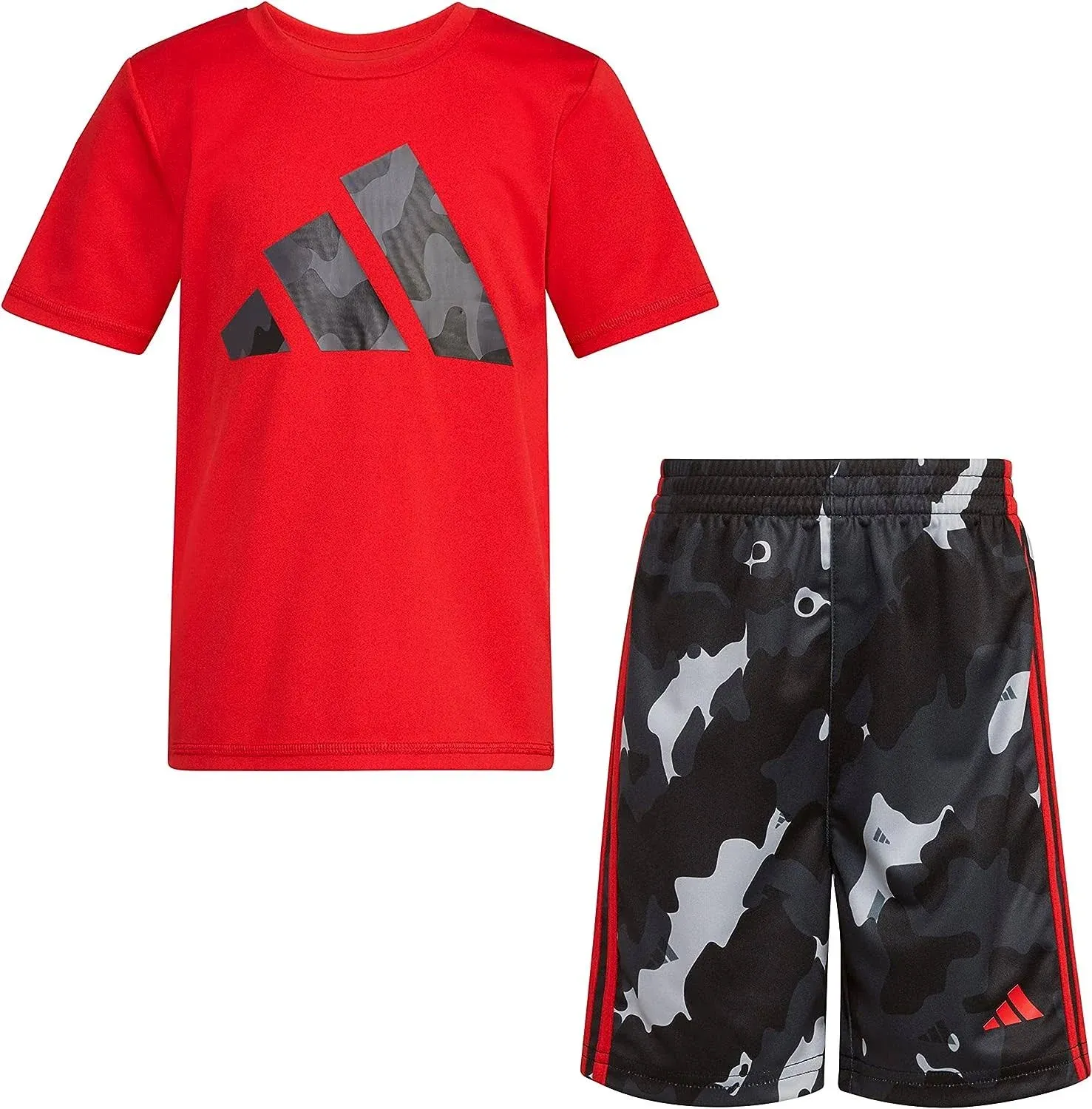 adidas Boys Short Sleeve T-shirt and Poly Shorts 2-piece Set